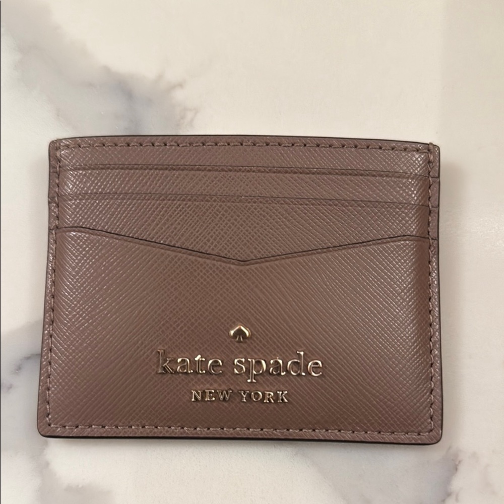 Kate Spade Small Slim Brown Card Holder